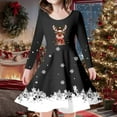 thumbnail image 2 of Girls Christmas Dress Girls Holiday Dresses Kids Toddler Girls Christmas Trees Deer Print Christmas Long Sleeve Party Princess Dress, 2 of 5