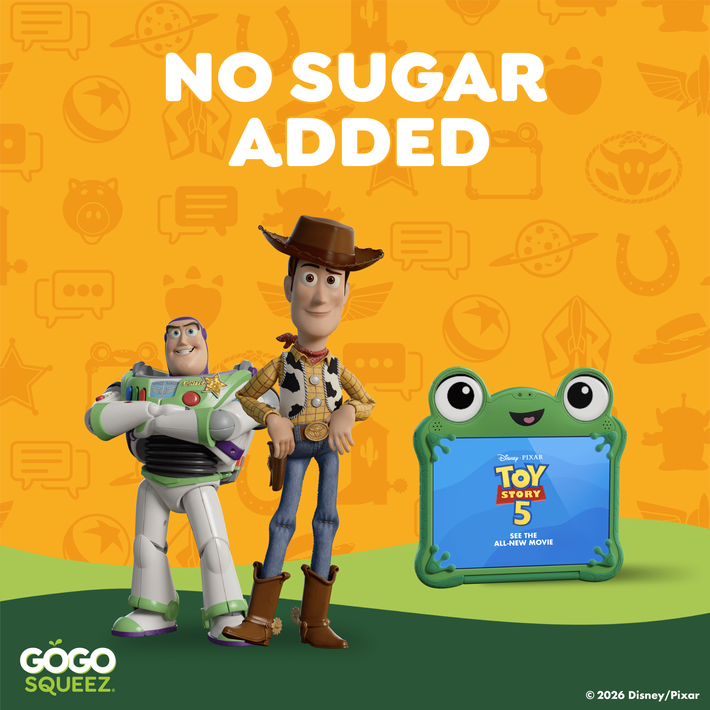 GoGo squeeZ Toy Story 5 No Sugar Added Applesauce Variety Pouches, 3.2 oz (12 Pack)