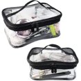thumbnail image 5 of Paquete de 2 bolsas de maquillaje transparentes portátiles con cremallera bolsa de viaje transparente Stora bolsa de transporte de Pvc con cremallera bolsa de aseo Izers con la mano, 5 of 5