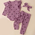 thumbnail image 2 of CAUYDY Newborn Girl Clothes Set Toddler Girls Long Sleeved Romper Preemie Fall Winter Bodysuit Infant Picture Outfit 3M 6M 9M 1T 2T Sizes 9-12 Months,Purple, 2 of 6