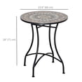 thumbnail image 2 of Mosaic Patio Table, Round Coffee Table with Metal Frame, Garden Furniture for Outdoor, Poolside, Green, 2 of 7