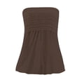 thumbnail image 5 of Women's Summer Tube Tops - Trendy Bandeau Strapless Backless Off Shoulder Sleeveless Tanks Brown XL, 5 of 5