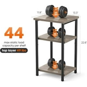 3-Tier End Table, Side Table with Open Shelves, Bedside Table for LivingRoom Bedroom Bathroom, Easy Assembly, Gray