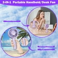 thumbnail image 3 of Decute Handheld Portable Fan with 3 Wind Speeds，USB-C rechargeable table fan for Travel Beach Makeup, 3 of 7
