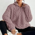 thumbnail image 6 of NMMUED Half Zip Pullover Women Fuzzy Sweatshirt for Women Fuzzy Sweatshirt for Women Quarter Zip Pullover Women Womens Sweatshirts No Hood, Purple L, 6 of 9