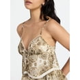 thumbnail image 4 of No Boundaries Button Front Ruffle Lace Trim Cami Top, Women's XXS-XXL, 4 of 5