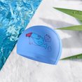 thumbnail image 4 of Gorro de Natación 3D PU Sunnimix para menores de 12 años Niño Niña con gorro de baño de Pelo corto a mediano Tiburón azul, 4 of 7