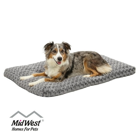 UPC: 0027773014355 | MidWest Quiet Time Dog Bed & Crate Mat  Deluxe Ombre Swirl  42   Gray