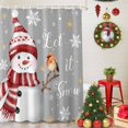 thumbnail image 5 of Christmas Snowman Bird on Grey Shower Curtain for Bathroom, Gold Snowflakes Seamless Waterproof Shower Curtains Washable Quick Dry with Hooks Bathtub Curtains 72x72IN, 5 of 9