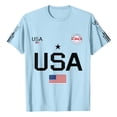 thumbnail image 4 of Havenx 250 Anniversary Usa Shirt for Men American Flag Design Crewneck Shirt Short Sleeve Fun Graphic T-Shirt Patriotic We the People 1776 Workout Tees,Light Blue 2XL, 4 of 4