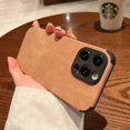 thumbnail image 3 of Luxury Lambskin Leather Shockproof Matte Case for iPhone 14 11 12 13 Pro XS Max X XR 7 8 Plus SE Soft Fabric Vintage Cover Coque, 3 of 5