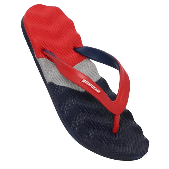 JMAT-Paragon-Stimulus 3041 Men Stylish Waterproof Lightweight Washable Durable Rainwear Trendy Flip Flops Red-Gray-Navy 10