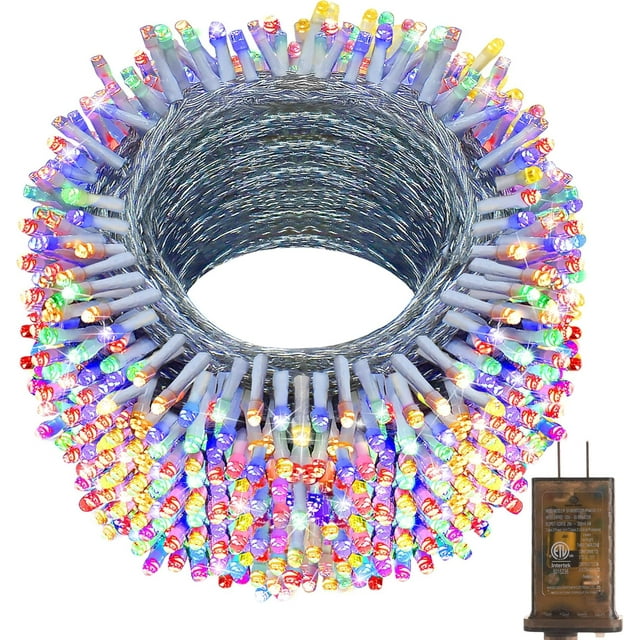 KNONEW 403ft 1000 LED String Lights Outdoor Christmas Lights 8 Modes & Timer Fairy Light Plug in Waterproof LED String Lights for Xmas Yard Tree Wedding Party Holiday Decorations (Multicolor)