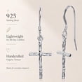 thumbnail image 6 of LeCalla 925 Sterling Silver Fishhook Cross Drop Dangle Earrings Jewelry Gifts for Women and Teen 35MM, 6 of 12