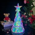 thumbnail image 3 of Colorful Light-Up Christmas Tree - Creative Desktop Ornament for Christmas Decoration, Adds Vibrant Glow to Office, Home & Holiday Display Spaces, White, 15in/38cm, 3 of 6