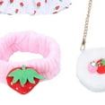 thumbnail image 5 of Ropa de muñeca de peluche suave, conjunto informal, disfraz, sombrero, ropa de muñeca de peluche, mini peluche Fresa, 5 of 5