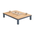 thumbnail image 3 of Polo Aluminum and Teak Wood Outdoor Coffee Table in Gray, 3 of 10