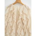thumbnail image 6 of Women Dressy Casual Blouse Business Long Sleeve V Neck - Tops Office Work Outfit Beige L, 6 of 9