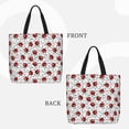 thumbnail image 2 of Fotbe Red Ladybugs On Black Dotted Bolsa Tote con Estampado para Mujer, Bolsos con Cremallera, Bolsa de Hombro Casual de Gran Capacidad con Bolsillos Internos, 2 of 7