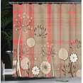 thumbnail image 3 of Ambesonne Flower Shower Curtain, Vintage Style Botany Art, 69"Wx70"L, Salmon Umber, 3 of 4