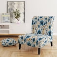 thumbnail image 2 of Designart "Melodic Blue Floral Whimsy In Watercolor II" Blue Floral Upholstered Accent Chair - Cottage Arm Chair For Living Room, 2 of 7