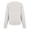thumbnail image 4 of Tweang V Neck Sweaters for Women Long Sleeve Ribbed Tops for Women Knit Sweater for Women Ribbed Shirt Mock Neck Tops for Women Festive Sweaters for Women Fleece Pullover Women White 2xl, 4 of 9