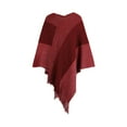 thumbnail image 4 of Tops chal de capa de borla de rayas contrastantes de Otoño Invierno para mujer, 4 of 4