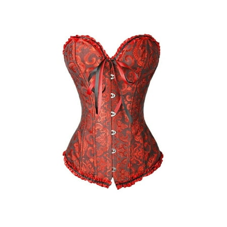

Sunisery Women s Lace Up Boned Overbust Corset Bustier Lingerie Bodyshaper Top