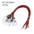 thumbnail image 2 of Luz LED preconectada, DC 12V 20mA - Bombilla superior naranja preconectada de 10 mm (10 piezas), 2 of 4