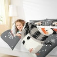 thumbnail image 4 of Castle Fairy Kawaii Christmas Snowman 3 Pieces Queen Comforter Set for Preppy Child Kids,Xmas Winter Snowflakes Ultra Soft Bedding Sets,Happy New Year Bedding Comforter Set Breathable, 4 of 8