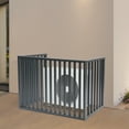 thumbnail image 6 of 3-Panel AC Fence, 39.37x19.68x27.55in Dark Grey Aluminum Alloy, Welded Weather-Resistant Frame, Spaced Slat Ventilation, Child/Pet Safety Barrier, for Decks/Patios/Backyards, 6 of 19