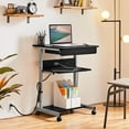 22 Inch Rolling Laptop Stand with Built-in Power Outlet, Mobile ...