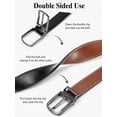 thumbnail image 4 of Maikun Men's Reversible Leather Belt, Double Sided Black and Cognac Dress Belt for Men, Adjustable Casual Business Belt for Jeans and Suit Pants, 4 of 7