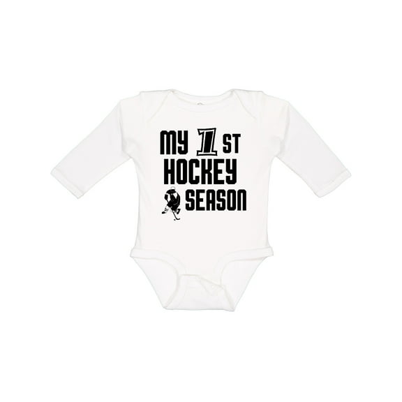 Inktastic My 1st Hockey Season Boys Long Sleeve Baby Bodysuit