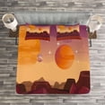 thumbnail image 3 of Ambesonne Outer Space Quilted Bedspread Set 3 Pcs, Planetary Graphic, Queen Size, Dried Rose Marigold, 3 of 3