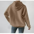 thumbnail image 6 of ChaoHeng Womens Hoodies Pullover Graphic 50% Off Clear 50% Off Clear,Fashion Women's Casual Long Sleeve Round Neck Ladies Sweatshirts Tops Blouse Plain Hoodie,Khaki,S, 6 of 9
