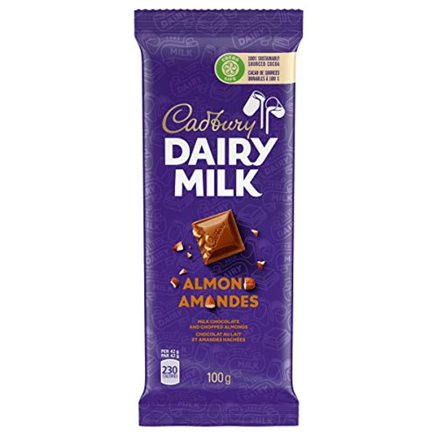 Cadbury, Dairy Milk Almond, Chocolate Bar, 100G/3.5Oz., {Imported From
