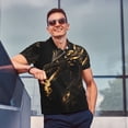 thumbnail image 4 of Fotbe Black And Gold Fire Dragon Pattern Men’s Golf Polo Shirt – Breathable Performance Golf Shirt with Button-Down Collar-4X-Large, 4 of 6