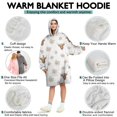 thumbnail image 5 of White Highland Cow Flower Pattern Wearable Oversized Blanket,Wearable Blanket Hoodie for Adults,Cozy Hooded Blankets with Super Pockets,Super Warm Fuzzy Pullover for Women & Men, 5 of 6