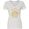 thumbnail image 3 of Inktastic Life's Better with Bees Women's V-Neck T-Shirt, 3 of 5