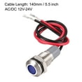 thumbnail image 3 of Luz indicadora de señal AC/DC 12V-24V 8mm, LED azul con carcasa de metal, 3 of 4
