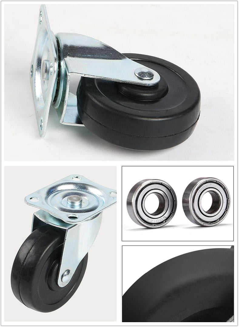 24 Pack 2" Caster Wheel Black Smooth and Sturdy Heavy Duty Swivel Chair Caster Rotate 360 Degrees