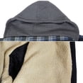 thumbnail image 2 of Men's Heavyweight Flannel Zip Up Fleece Lined Plaid Sherpa Hoodie Jacket (#52 Blue Black, 5XL), 2 of 2