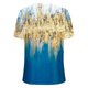 thumbnail image 5 of ICHUANYI Clearance Women V-neck Floral Print T- Fashion Comfortable Female Blouses Tops(Blue, S) ICHUANYI WER2023081111342, 5 of 5