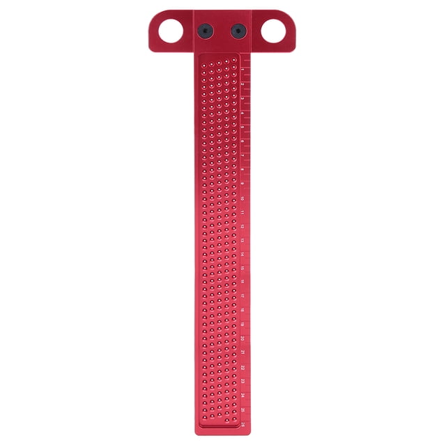 Regla de trazado para carpintería, tipo T, de aleación de aluminio, calibre de agujeros, herramienta de marcado para carpintero (estilo C)