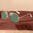 thumbnail image 4 of Gafas de marco de metal Gafas de sol de aviación de doble puente de moda Protección solar FLhrweasw Nuevo, 4 of 6