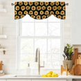 thumbnail image 4 of Tie Up Valances for Windows, Orange Sunflowers Fall Adjustable Valance Curtains Window Treatment for Living Room, Thanksgiving Botanical Floral Rod Pocket Kitchen Curtains & Drapes 60x18 Inch, 4 of 9