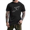 thumbnail image 1 of BOBOGOJP Chemises pour Hommes Imprimé Col Rond Hauts en Coton Mode Urbaine Chemise Décontractée (Noir,G), 1 of 5