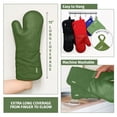 thumbnail image 5 of KLEX 15" Silicone Oven Mitts and Cotton Potholders 4pcs Set, 932°F Heat Resistance, Green, 5 of 7