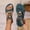 #0138-Green, variant on Xucatan Women's Bohemian Flat Sandals, Gold Embellished Elastic Crisscross Strap Roman Shoes, Open Toe Casual Summer Footwear with Toe Loop, Versatile Ethnic Design for Beach Gift